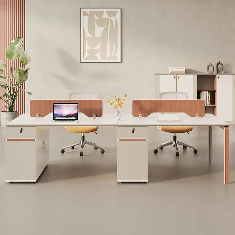 Staff Office Desk Modern Modular Wooden Manual Screen Partition with Whiteboard for Finance Work Stations — image 5