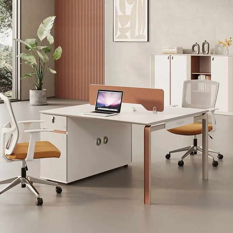 Staff Office Desk Modern Modular Wooden Manual Screen Partition with Whiteboard for Finance Work Stations — image 6
