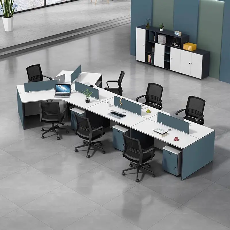 Innovative Open Workstation Desk with Table Partition Cubicles High Quality 2-Person Office Furniture Panel Wood Style — image 4