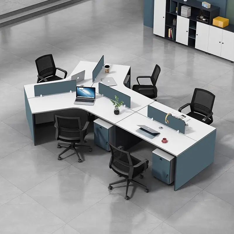 Innovative Open Workstation Desk with Table Partition Cubicles High Quality 2-Person Office Furniture Panel Wood Style — image 5