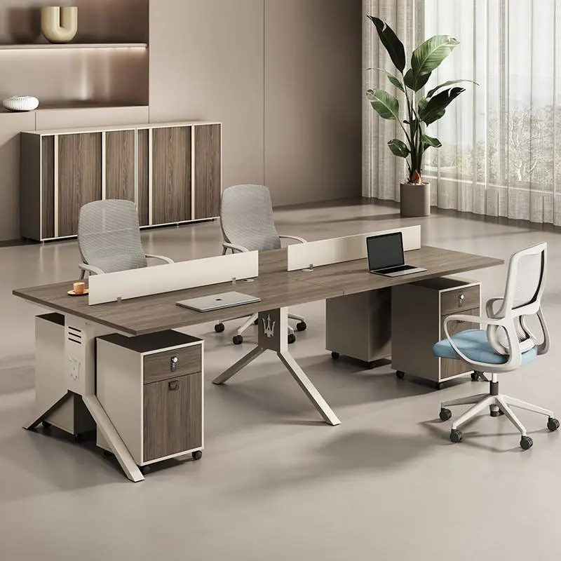 Modern Staff Office Desk Manual Wooden Screen Partition Modular Office Work Stations Partitions Whiteboard — image 4