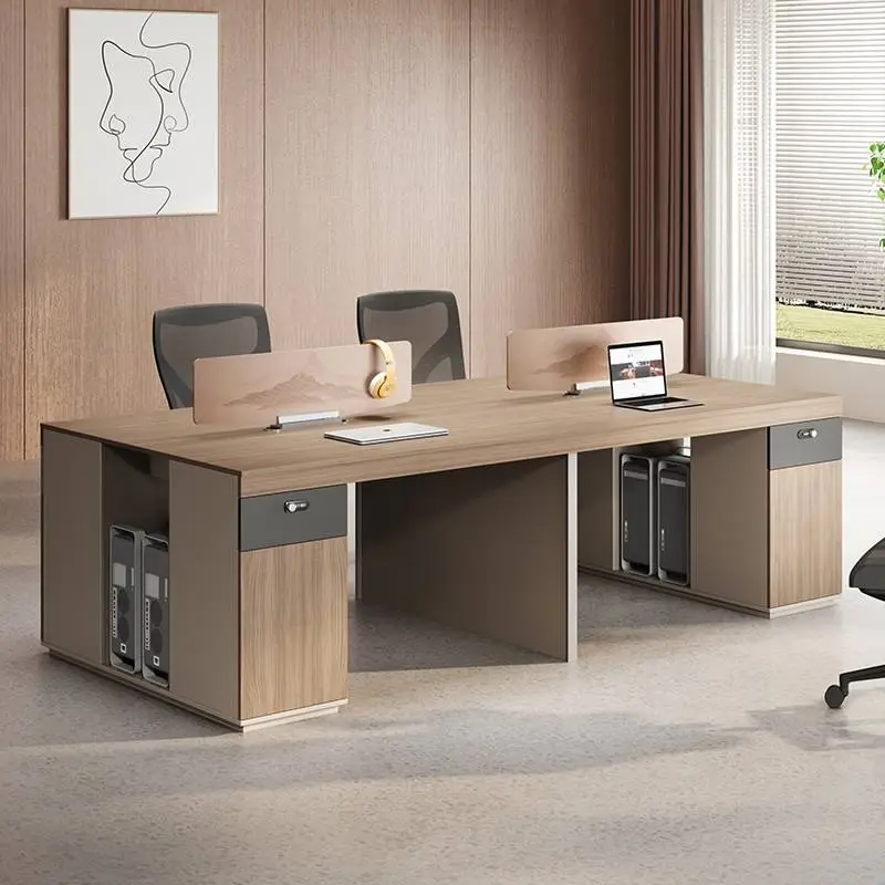 Staff Office Desk Manual Screen Partition Modern Modular Wooden Office Work Stations Partitions Office Partition Whitebo — view 1