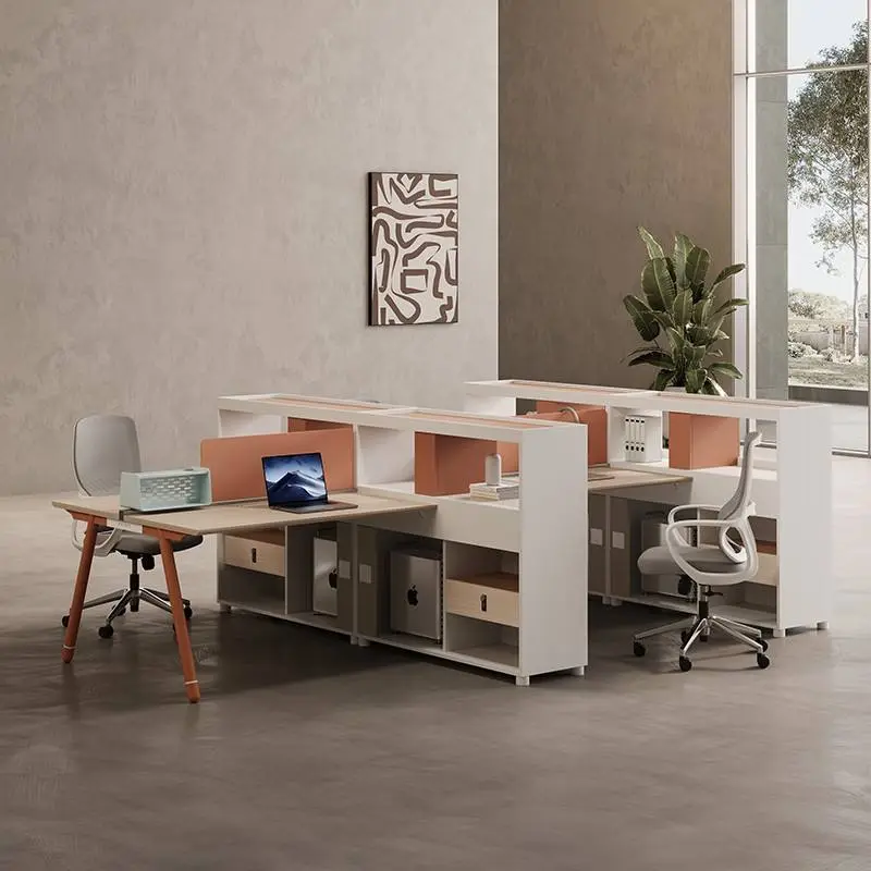 Wooden Modular Office Desk and Chair Combination with Modern Design Commercial Use Workstation — view 1