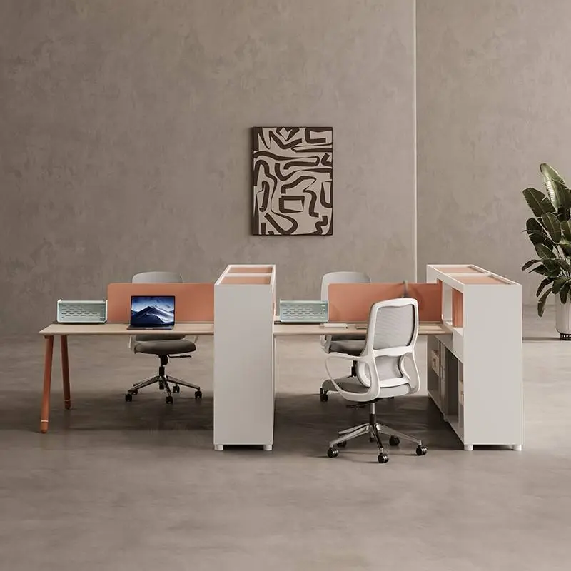 Wooden Modular Office Desk and Chair Combination with Modern Design Commercial Use Workstation — image 3