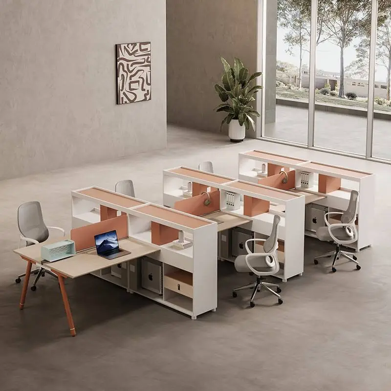 Wooden Modular Office Desk and Chair Combination with Modern Design Commercial Use Workstation — image 4