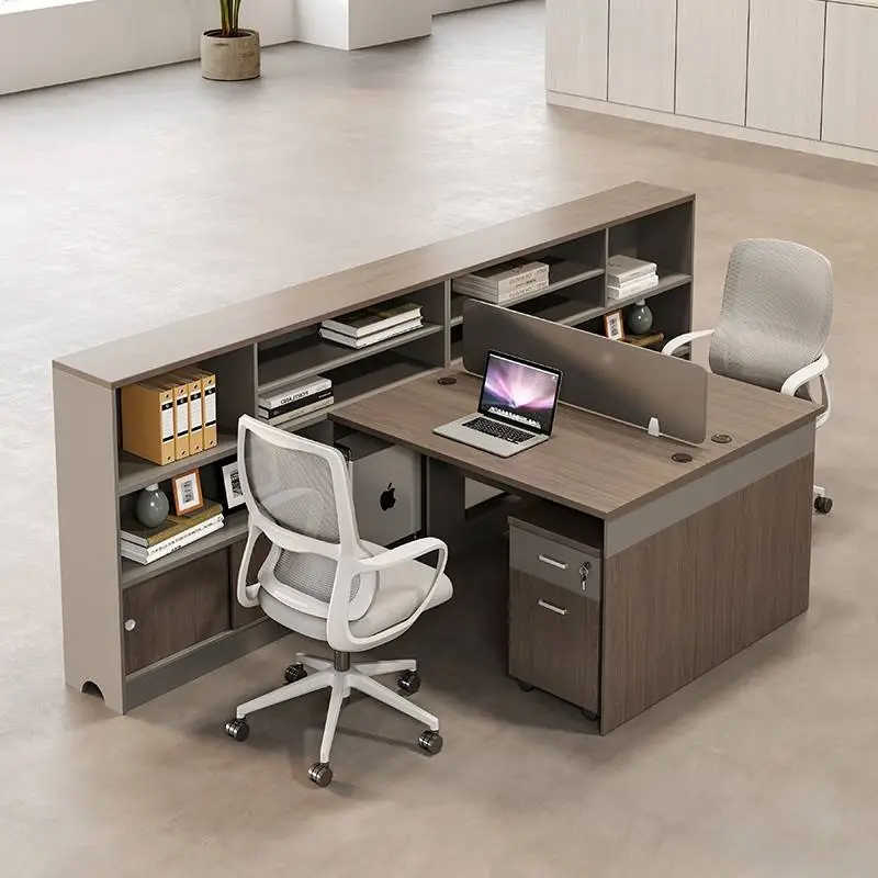Wooden Modular Office Desk and Chair Combination with Modern Design Screen Workstation for Home or Office Use — image 3