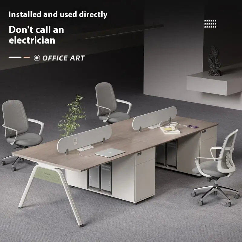 Prise Autonome Modern Wooden Panel Multi-functional Modular Office Workstations Customizable Logo Chairs Tables for Vill — view 1