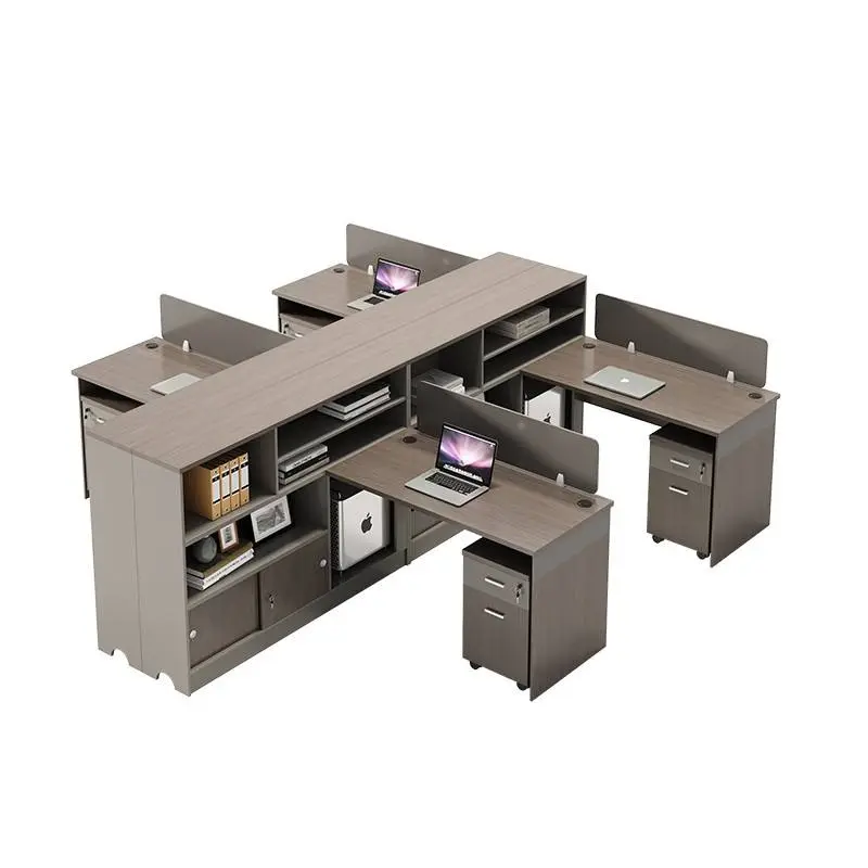 Wooden Modular Office Desk and Chair Combination with Modern Design Screen Workstation for Home or Office Use — image 6
