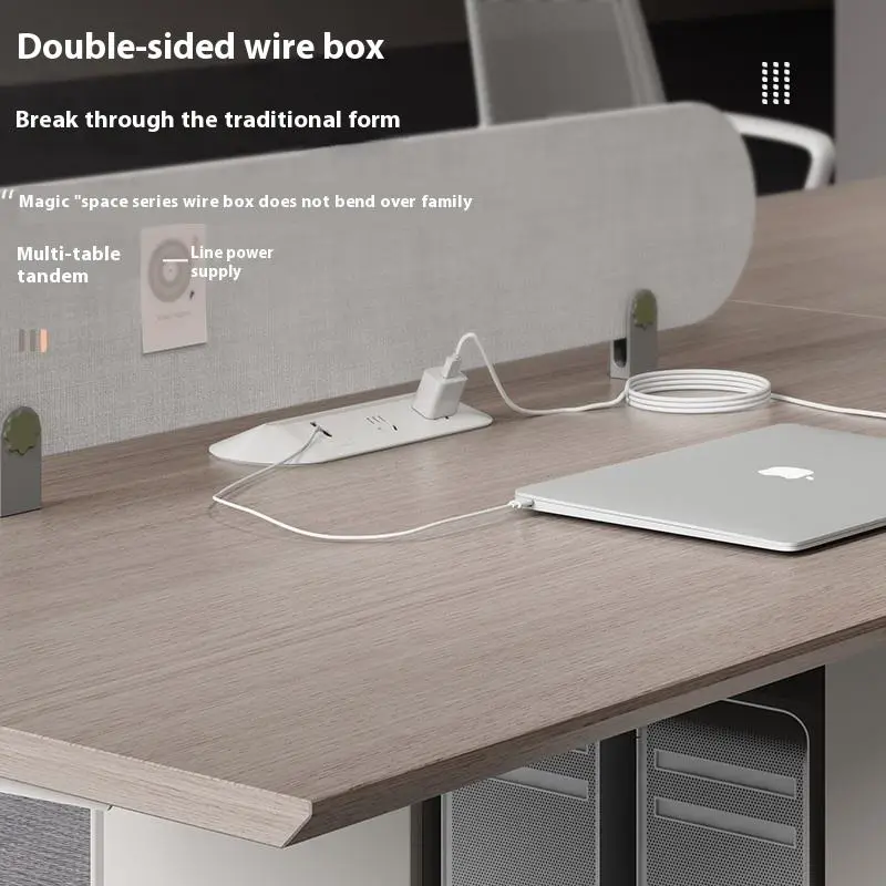 Modern 4-Seat Cubicle Modular Office Workstation for 6 Staff Prise Autonome Factory Commercial Furniture Optimal Workstation — image 3