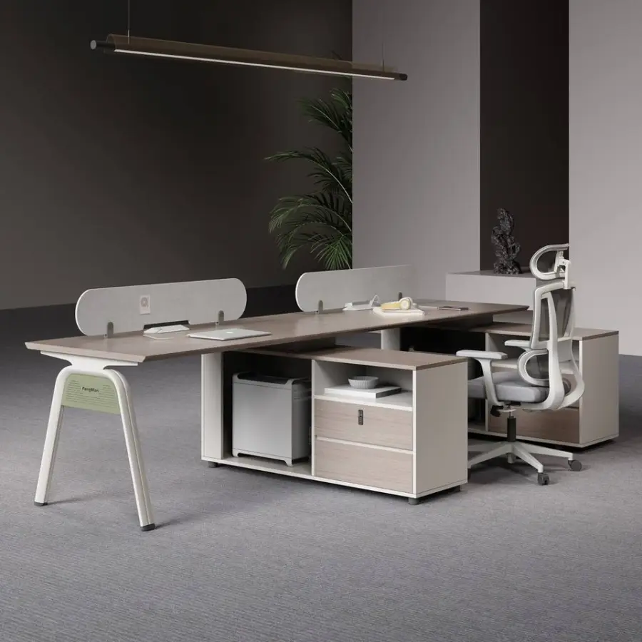 Modern 4-Seat Cubicle Modular Office Workstation for 6 Staff Prise Autonome Factory Commercial Furniture Optimal Workstation — image 5