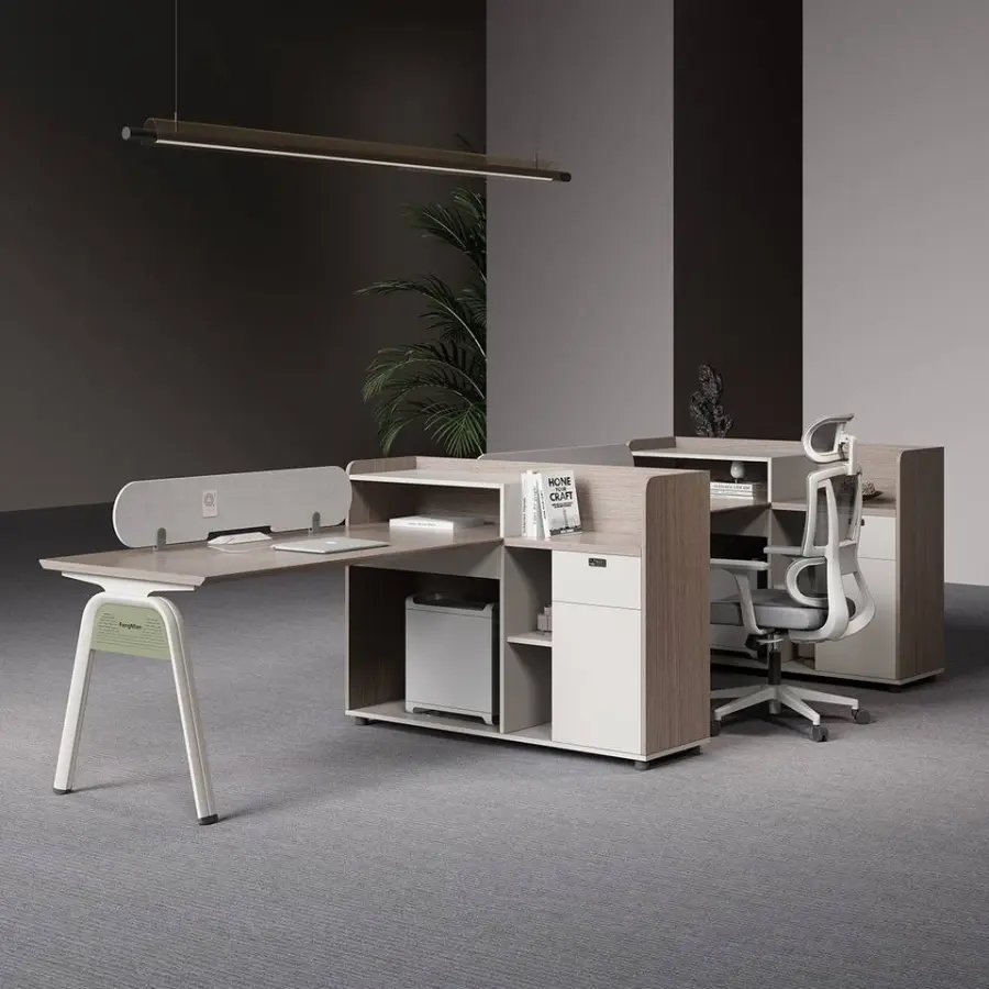 Modern 4-Seat Cubicle Modular Office Workstation Prise Autonome Factory Commercial Furniture for 6 Person Staff Workstation — image 6
