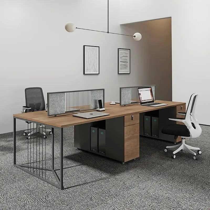 Modern Simple Office Furniture 2-6 Person Workstation Panel Steel Support for Office Building Home Includes Computer Des — view 1
