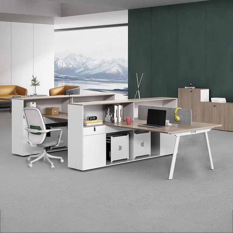 Modular Wooden Panel Office Desk and Chair Combination with Modern Design for Villa or Office Use — view 1