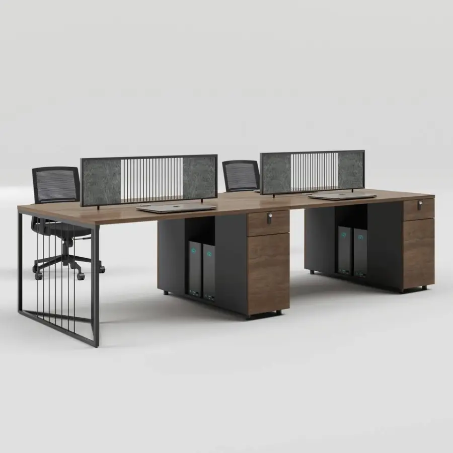 Modern Simple Office Furniture 2-6 Person Workstation Panel Steel Support for Office Building Home Includes Computer Desk Chair — image 6