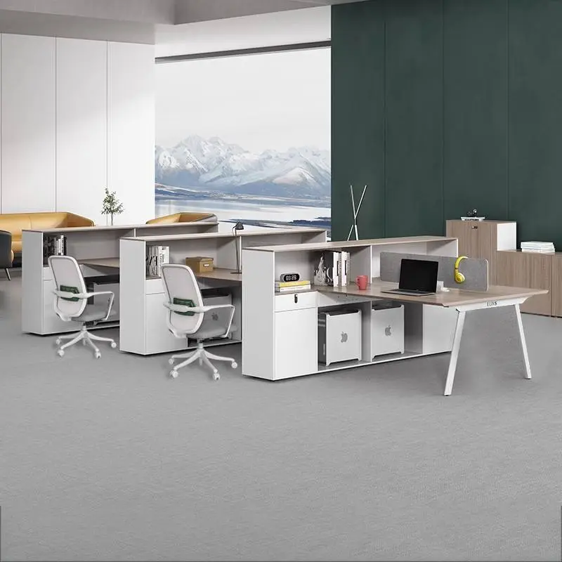 Modular Wooden Panel Office Desk and Chair Combination with Modern Design for Villa or Office Use — image 4