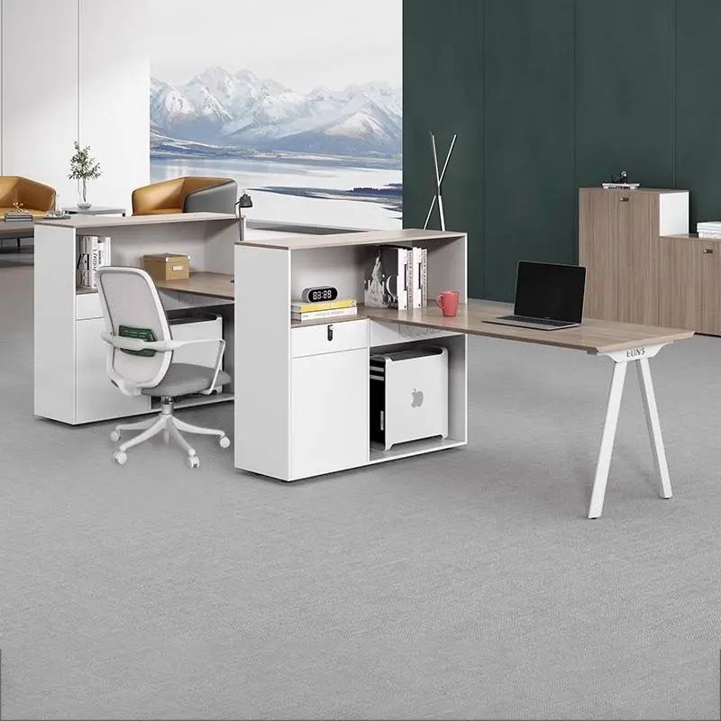 Modular Wooden Panel Office Desk and Chair Combination with Modern Design for Villa or Office Use — image 5