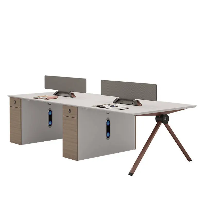 Modern Luxury Wooden Multi-functional Commercial Office Desks 4 Seats Modular Workstation Free Combination Panel Partition Villa — image 4