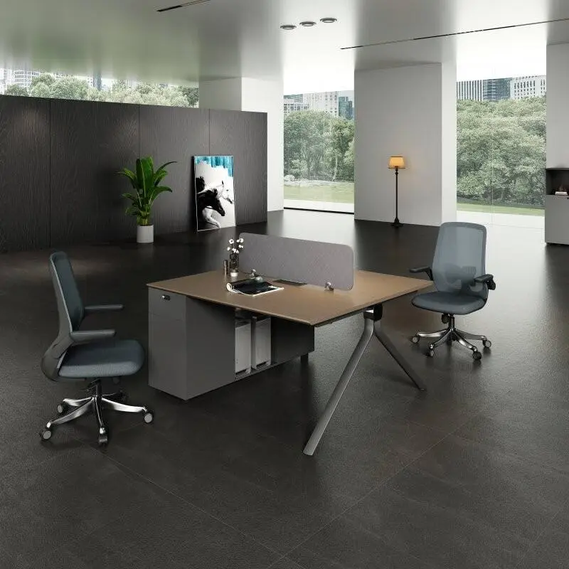 Modern Modular Wooden Panel Office Workstation Partition Multi-functional Storage Solutions for 4-6 People Durable Commercial — image 4