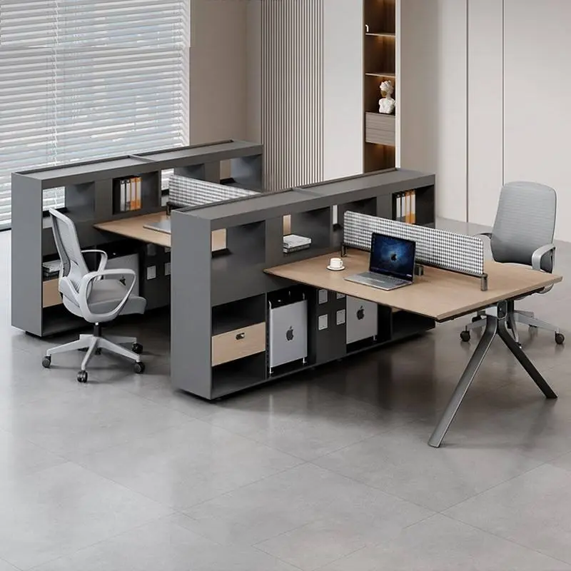 Modern Modular L-shaped Wooden Office Workstation, Office Desk & Table, Durable Commercial Furniture with Storage Solutions — image 5