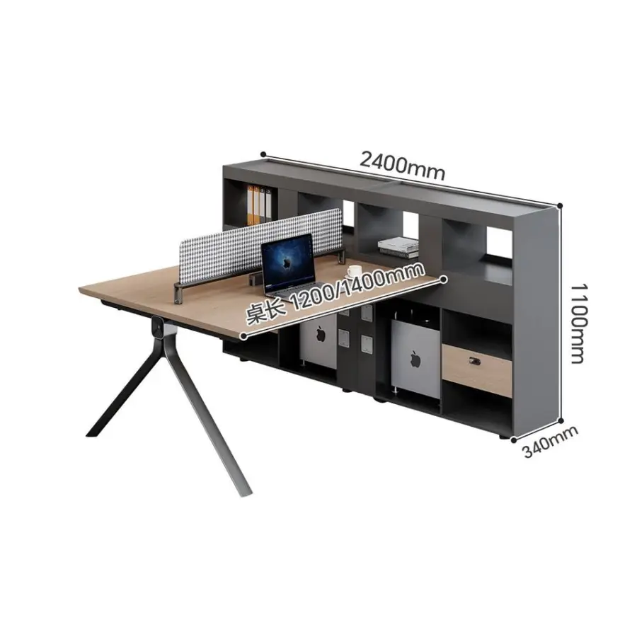 Modern Modular L-shaped Wooden Office Workstation, Office Desk & Table, Durable Commercial Furniture with Storage Solutions — image 6