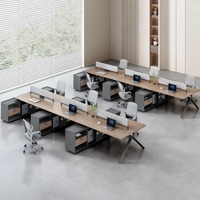 Modern Modular L-shaped Wooden Office Workstation, Office Desk & Table, Durable Commercial Furniture with Storage Solutions — image 5