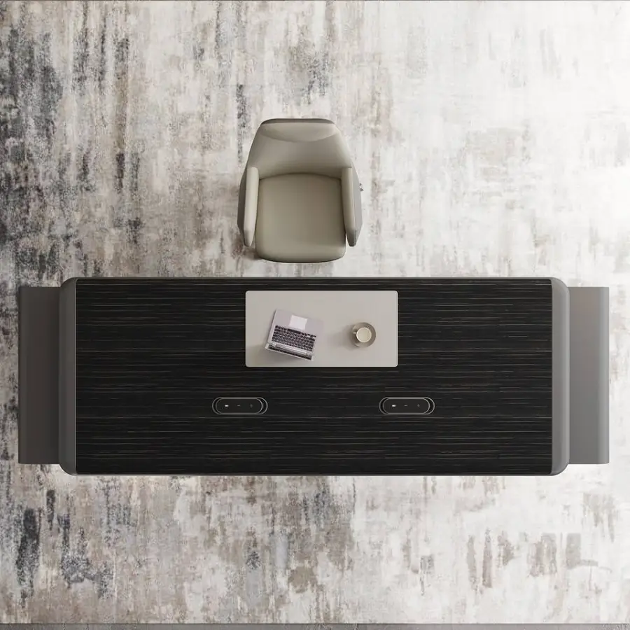 Black Modern Wooden Multi-functional Modular Executive Office Desk Luxury High Quality Panel Design Villa Home Commercial Use — image 5