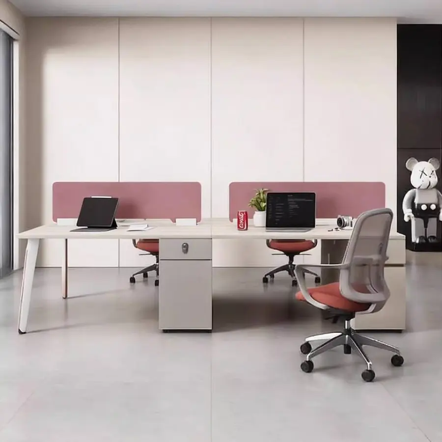 Modern Modular Wooden Office Workstation Partition for 4-6 People Durable Commercial Furniture with Storage Solutions — image 6