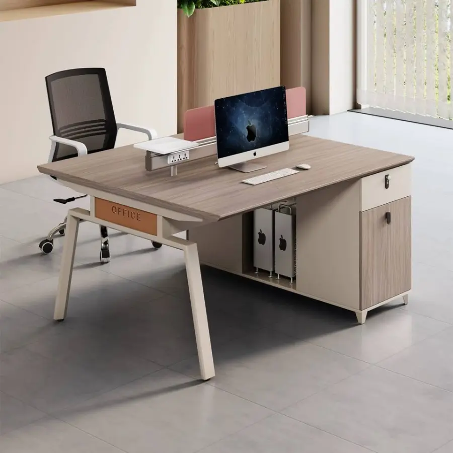 Modern Modular Wooden Panel Office Workstation Partition for 4-6 People Durable Commercial Furniture with Storage Solutions — image 7