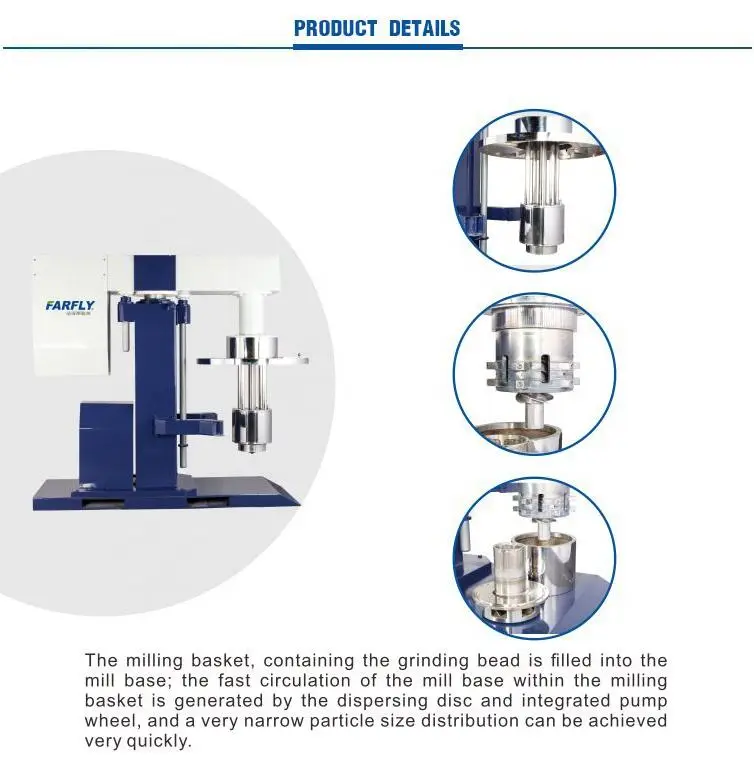 FTM Basket Mill with Hydraulic Lift - Dispersing & Grinding 2-in-1, Jacketed Tank & Basket Chamber Cooling CE/ATEX — image 3