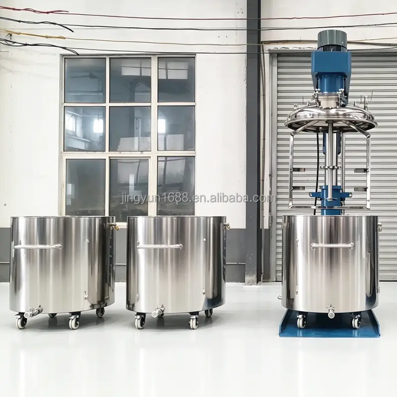 316SS Vacuum Hydraulic Lift Coaxial Disperser Cosmetic Ointment Pigment Mixing Unit — image 3