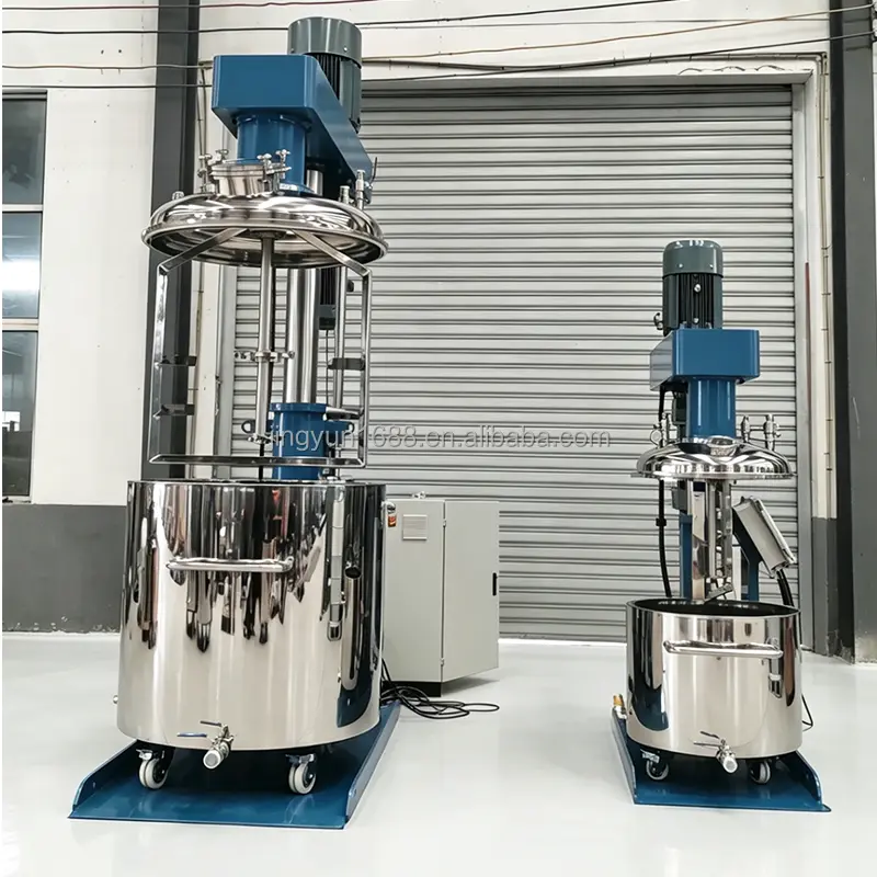 316SS Vacuum Hydraulic Lift Coaxial Disperser Cosmetic Ointment Pigment Mixing Unit — image 5
