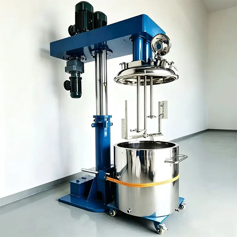 Multi Functional Three Shaft Vacuum Mixer Hydraulic Lifting Mixing Machine for High Viscosity Adhesive — view 1