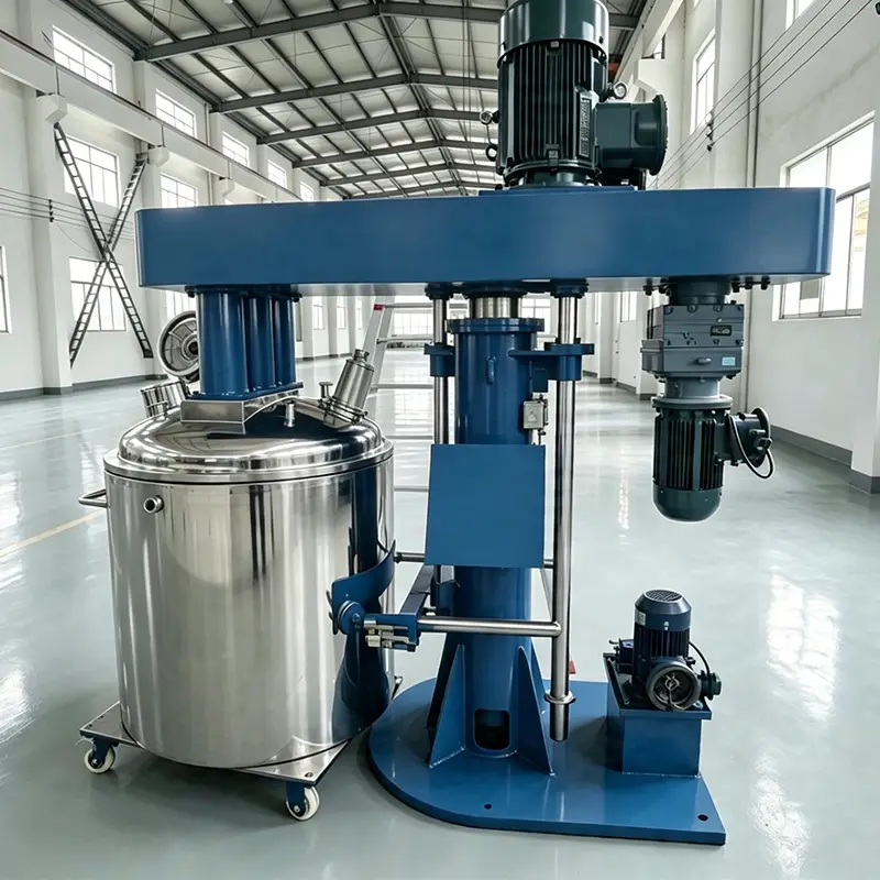 Multi Functional Three Shaft Vacuum Mixer Hydraulic Lifting Mixing Machine for High Viscosity Adhesive — image 4