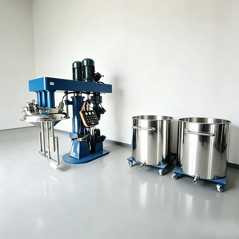 Multi Functional Three Shaft Vacuum Mixer Hydraulic Lifting Mixing Machine for High Viscosity Adhesive — image 5