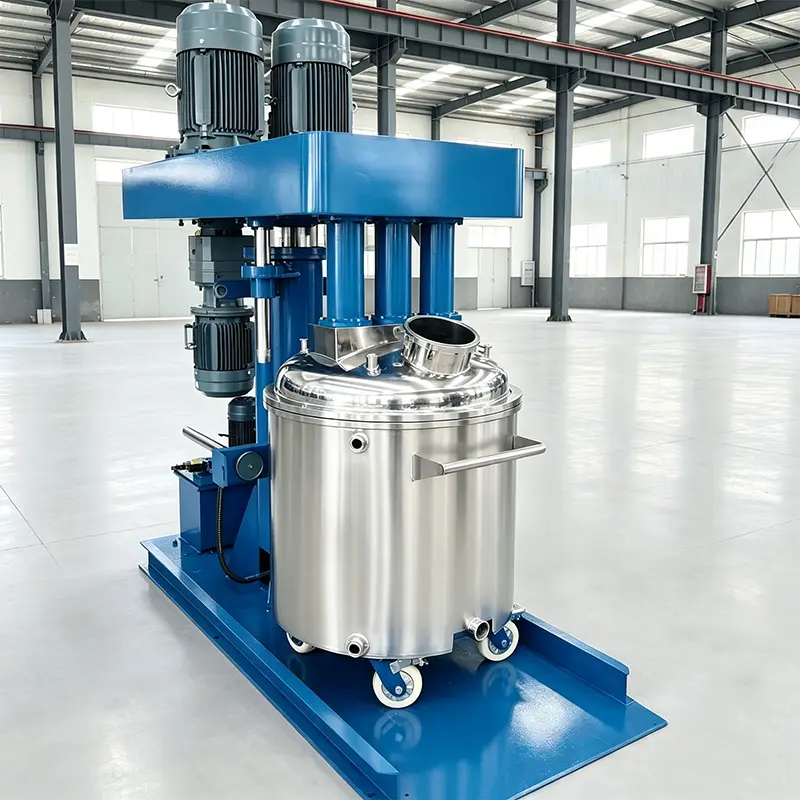 Multi Functional Three Shaft Vacuum Mixer Hydraulic Lifting Mixing Machine for High Viscosity Adhesive — image 7