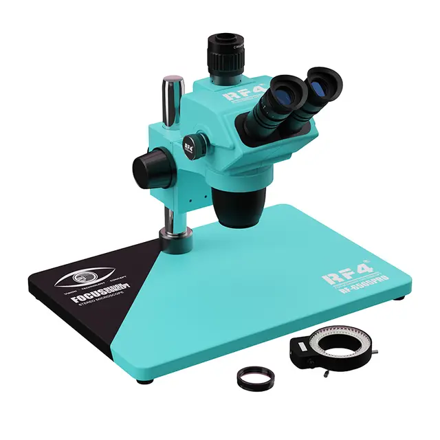RF4 HD Trinocular Stereo Microscope RF-6565PRO/PRO3 Nine-speed Zoom Lock Key Eyepiece Adjustable Multi-layer Len Dust St — view 1