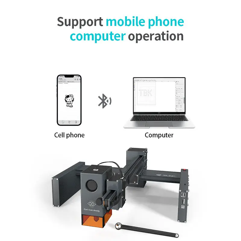 TBK 958T Laser EngraverEngraver for Wood Fabric Metal Portable Desktop Laser Engraver Machine for DIY Mobile Phone Repire Laser — image 3