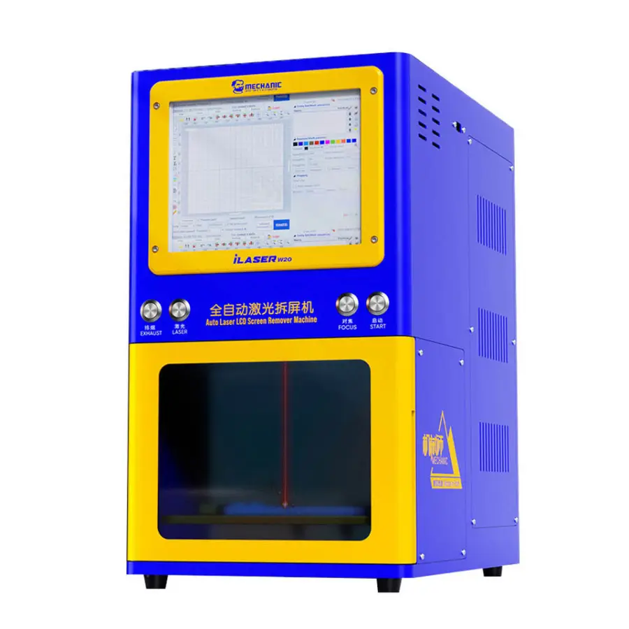MECHANIC ILaser W20 20W iPhone Back Glass Fiber Laser Machine 1064nm Built-in Smoke Purification System for LCD Screen Remover — image 3