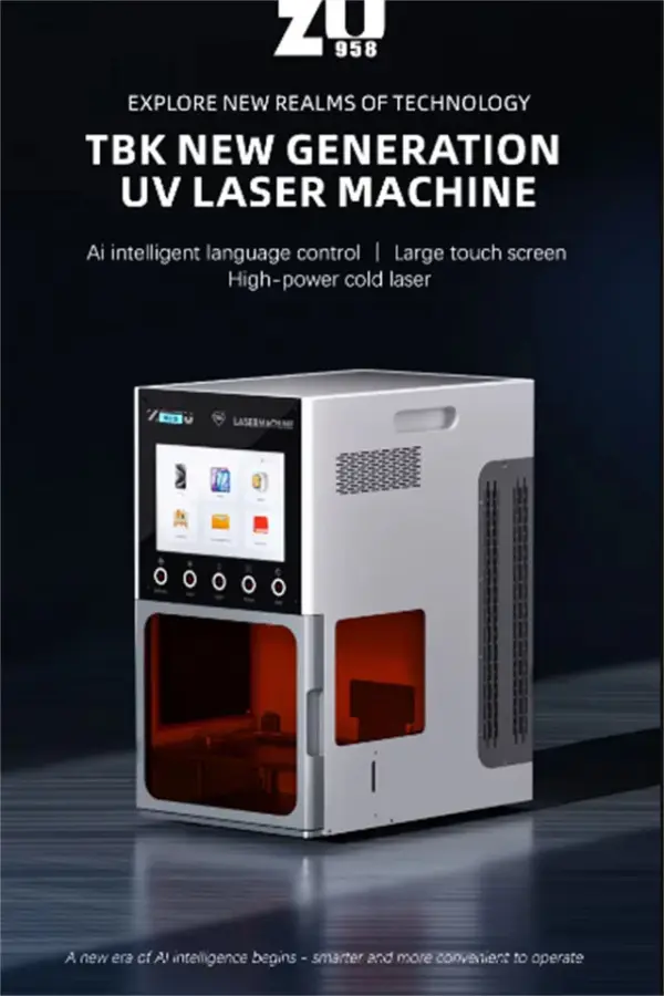 TBK 958ZU Intelligent AI Voice UV Laser Marking Machine for iPhone Samsung LCD Glass Back Housing Separating Demystifying — image 3