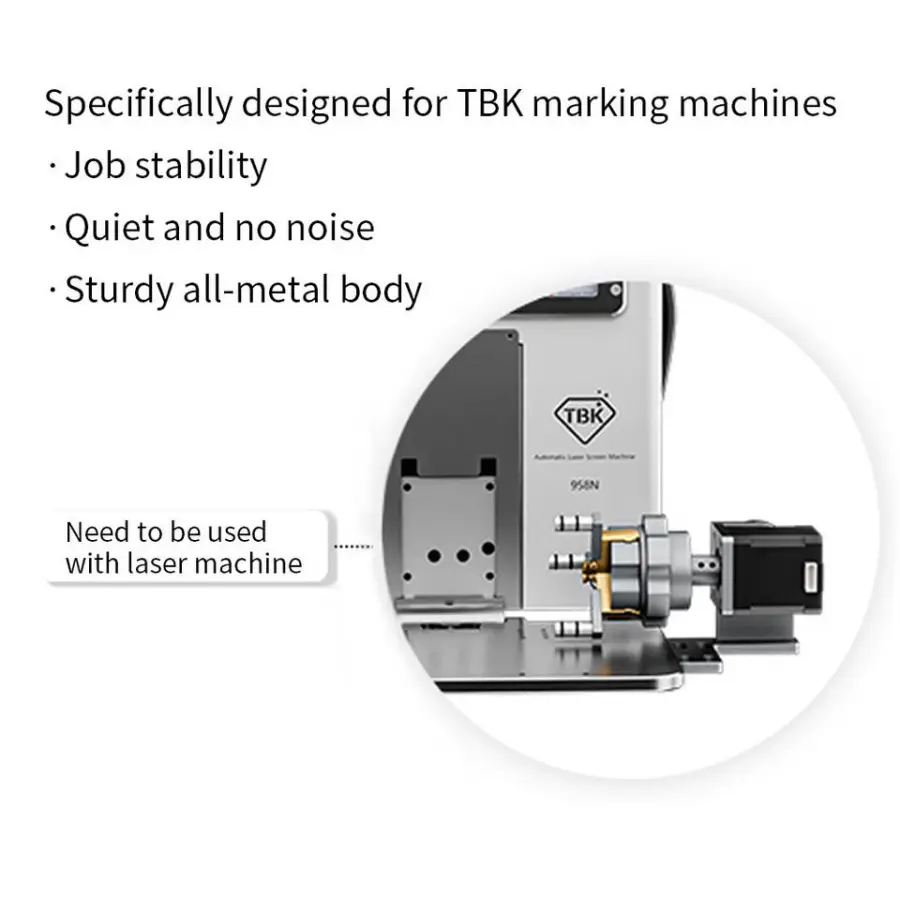 TBK Laser Machine Specific Automatic Rotation Fixture Cylinder Engraving Fixed Motor Rotation Axis Circular Item Fixture — image 5