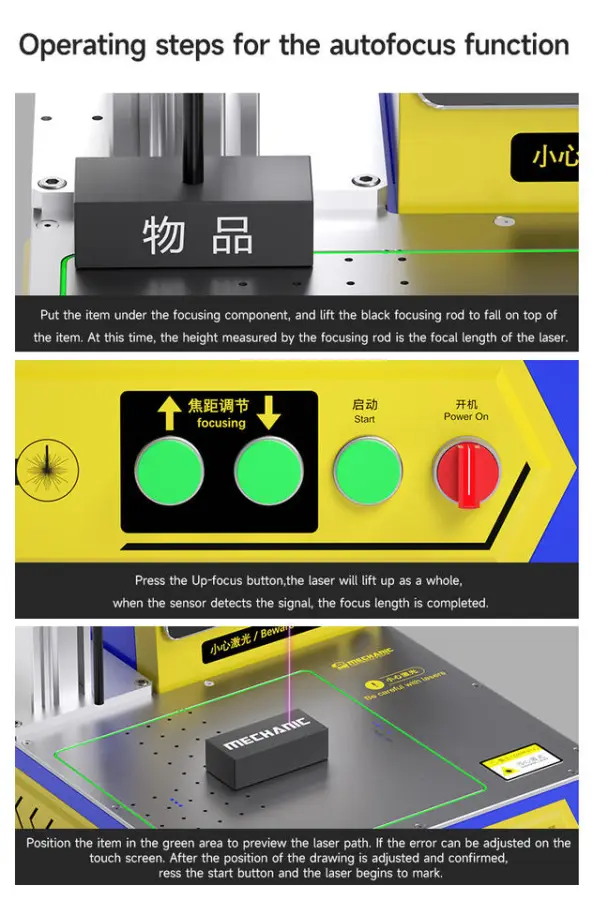 MECHANIC LSM460 3W Air Cooling UV Laser Marking Machine Plastic Label Engraving ABS Rubber PVC PET Glass Metal Galvo Marking — image 4