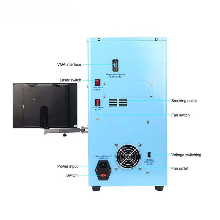 SUNSHINE SS-890B Plus 20W Multifunctional Optical Fiber Laser Marking Machine for iPhone X-13 14PRO MAX Rear Cover Glass Removal — image 3
