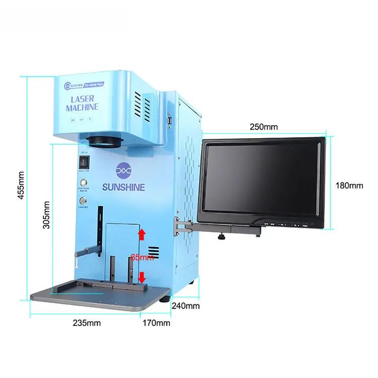 SUNSHINE SS-890B Plus 20W Multifunctional Optical Fiber Laser Marking Machine for iPhone X-13 14PRO MAX Rear Cover Glass Removal — image 6