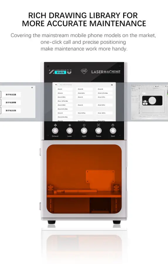 TBK 958ZU Intelligent AI Voice UV Laser Marking Machine Lcd Screen Dismantle for Phone LCD Screen Glass Back Cover Separating — image 7
