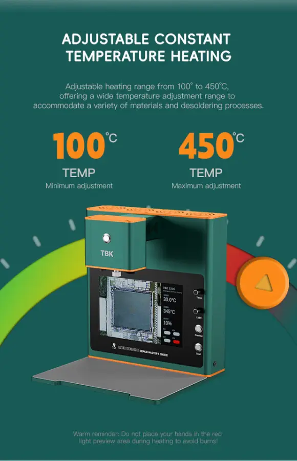 TBK-2206 Intelligent Laser Welding Machine with Thermal Imaging Microscope for Mobile Phone Motherboard Chip Fault Diagnostic — image 5