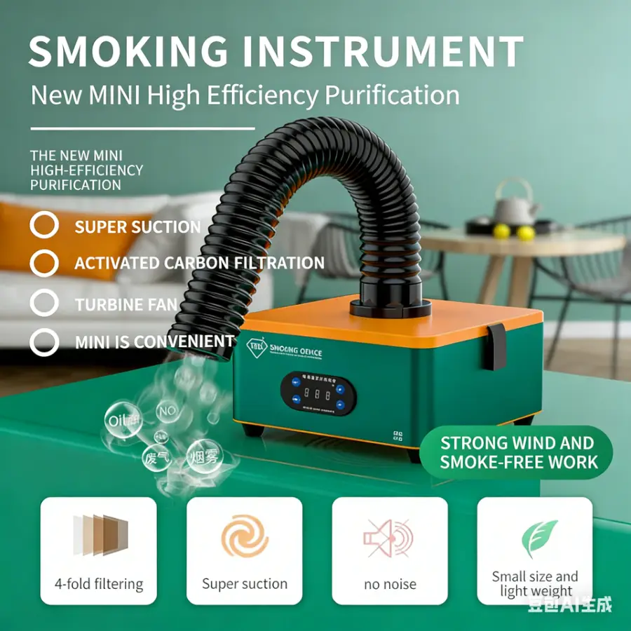 TBK 668 Soldering Welding Smoking Machine Mini High Efficiency Purification for Mobile Phone Motherboard Smoke Absorption Tool — image 3