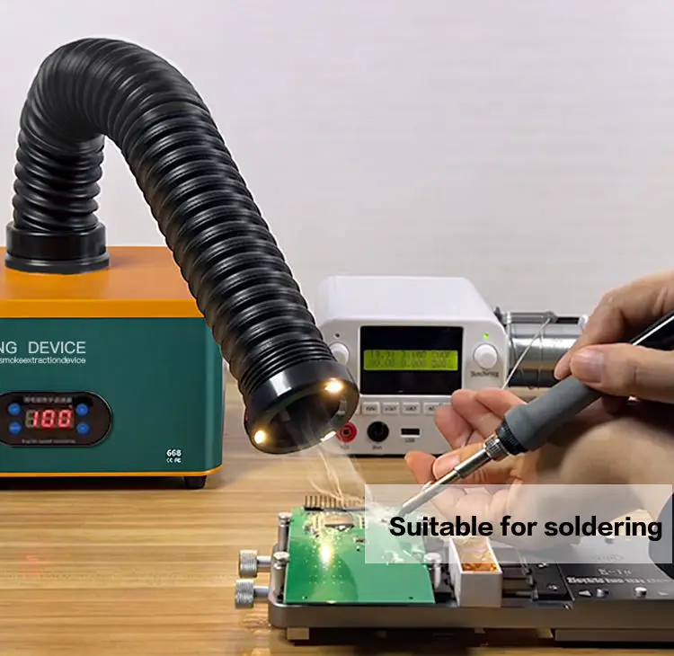 TBK 668 Soldering Welding Smoking Machine Mini High Efficiency Purification for Mobile Phone Motherboard Smoke Absorption Tool — image 6