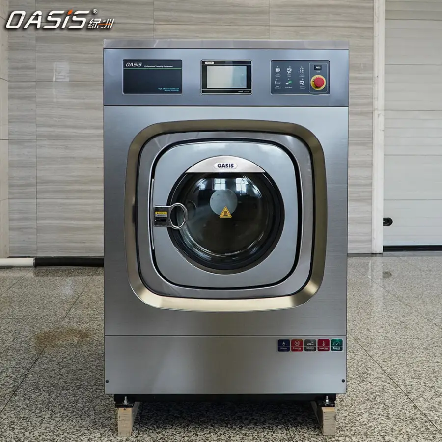 Oasis Commercial Fully Automatic Full Stainless Steel 10K 15Kg 20Kg 25Kg Steam Heating AC220V/380V 3.5HP Laundry Small Drum — image 5
