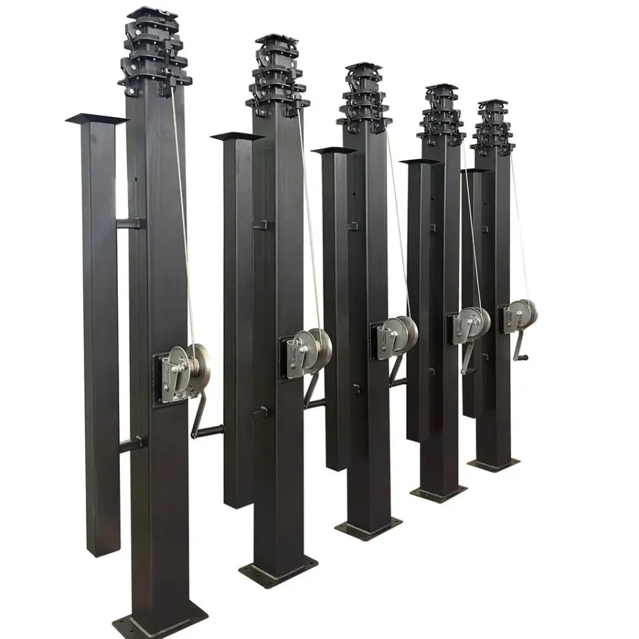 Stock 6M/7M Factory Direct Sale Manual Winch Telescopic Mast Telescopic Antenna Mast — view 1