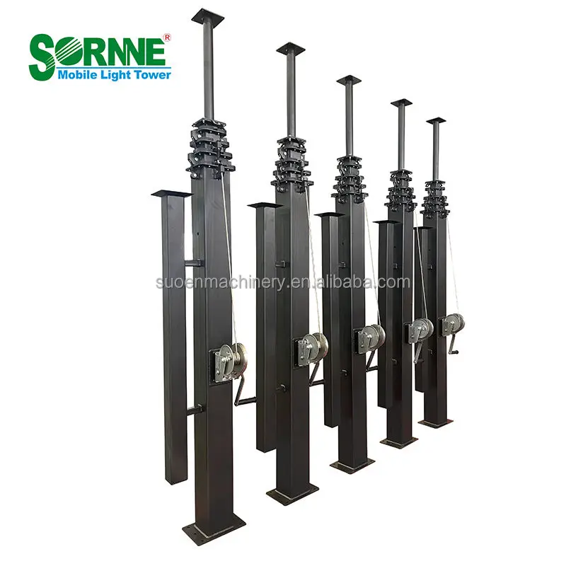 Stock 6M/7M Factory Direct Sale Manual Winch Telescopic Mast Telescopic Antenna Mast — image 4